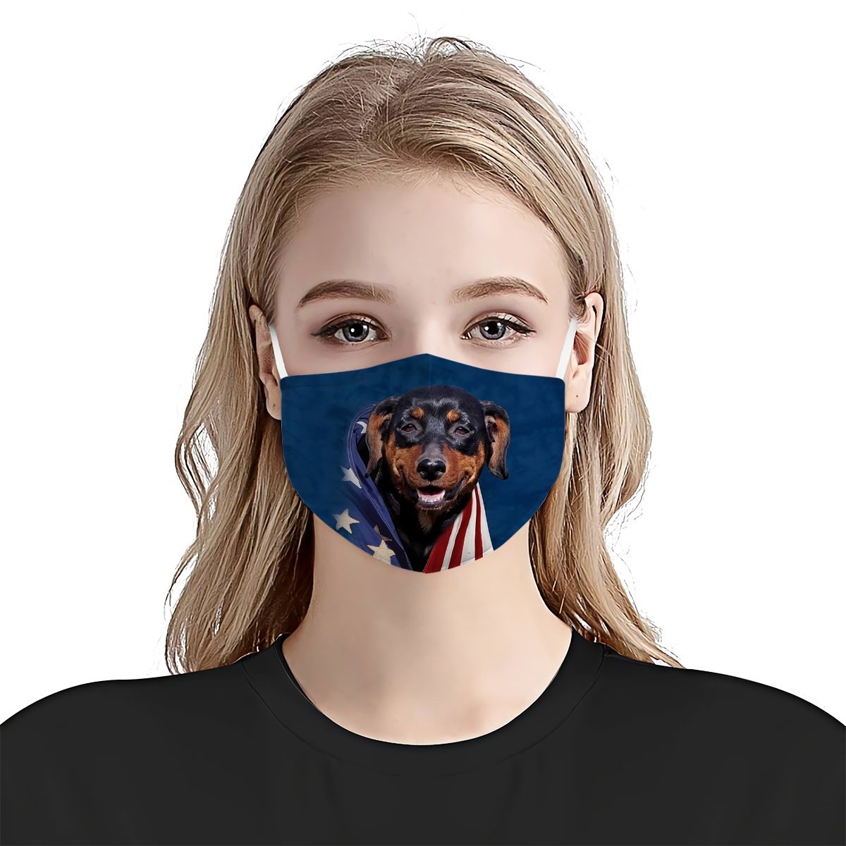 Dachshund In American Flag EZ01 Face Mask