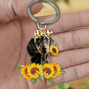 Dachshund-Dog Mom Keychain