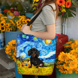 Dachshund -Oil Painting-Cloth Tote Bag