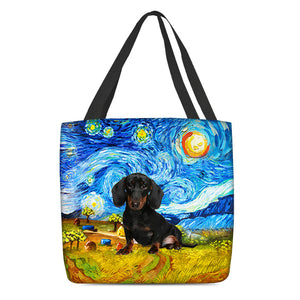 Dachshund -Oil Painting-Cloth Tote Bag