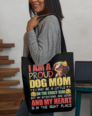 Dachshund 3-Right Place-Cloth Tote Bag