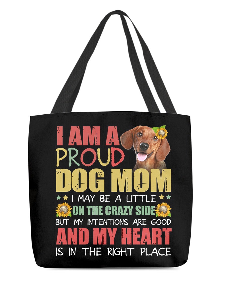 Dachshund 3-Right Place-Cloth Tote Bag