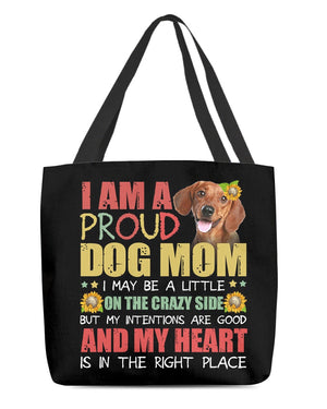 Dachshund 3-Right Place-Cloth Tote Bag