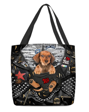 Dachshund-Rock Dog-Cloth Tote Bag