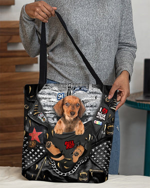 Dachshund-Rock Dog-Cloth Tote Bag