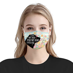 Dachshund Silhouette I Love My Dog Floral EZ02 0206 Face Mask