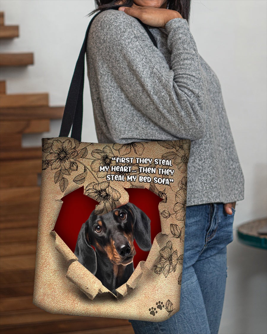 Dachshund-Torn Cloth Tote Bag