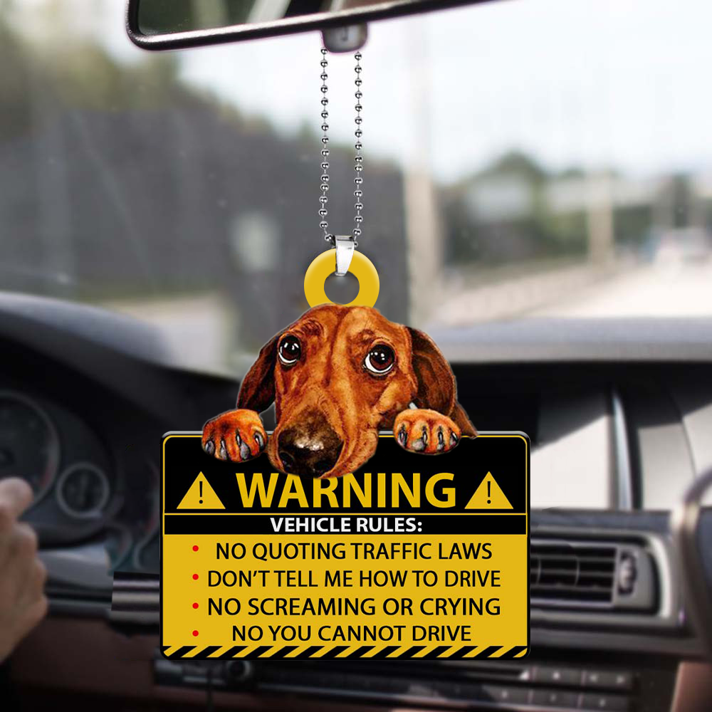 Dachshund-Vehicle Rules Two Side Ornament