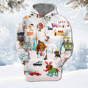 Dachshund-Winter Holiday Hoodie