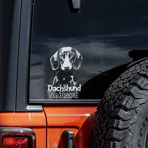 Dachshund1 on Board-Car Window Sticker-Dog Sign Decal