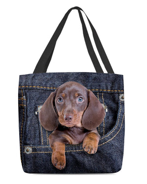 Dachshund1-Dark Denim-Cloth Tote Bag