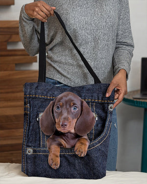 Dachshund1-Dark Denim-Cloth Tote Bag