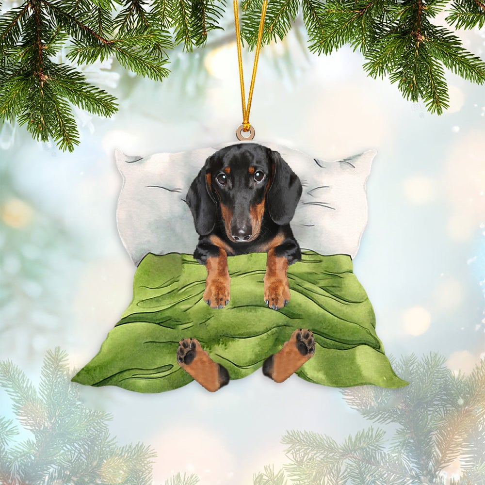 Dachshund1-Sleep time Two Sides Ornament