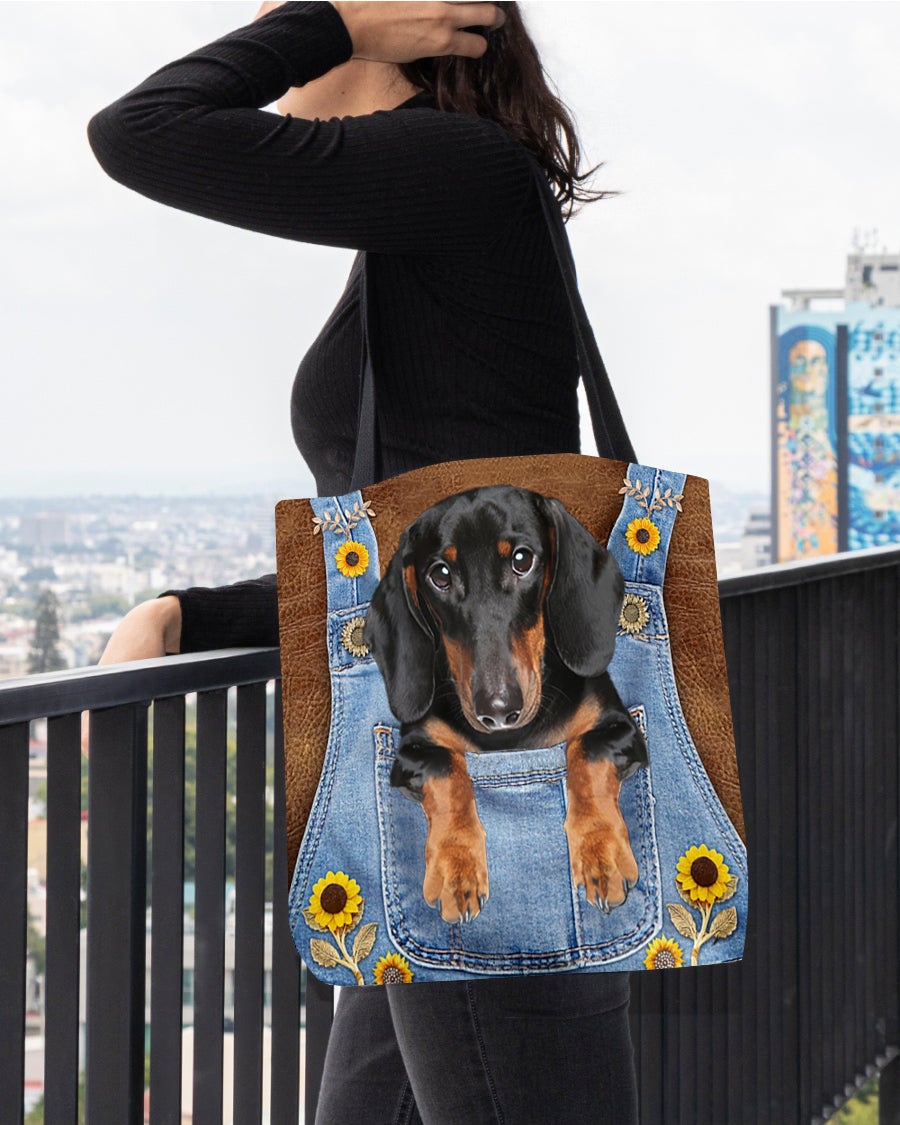 Dachshund1 And Sunflower-Cloth Tote Bag