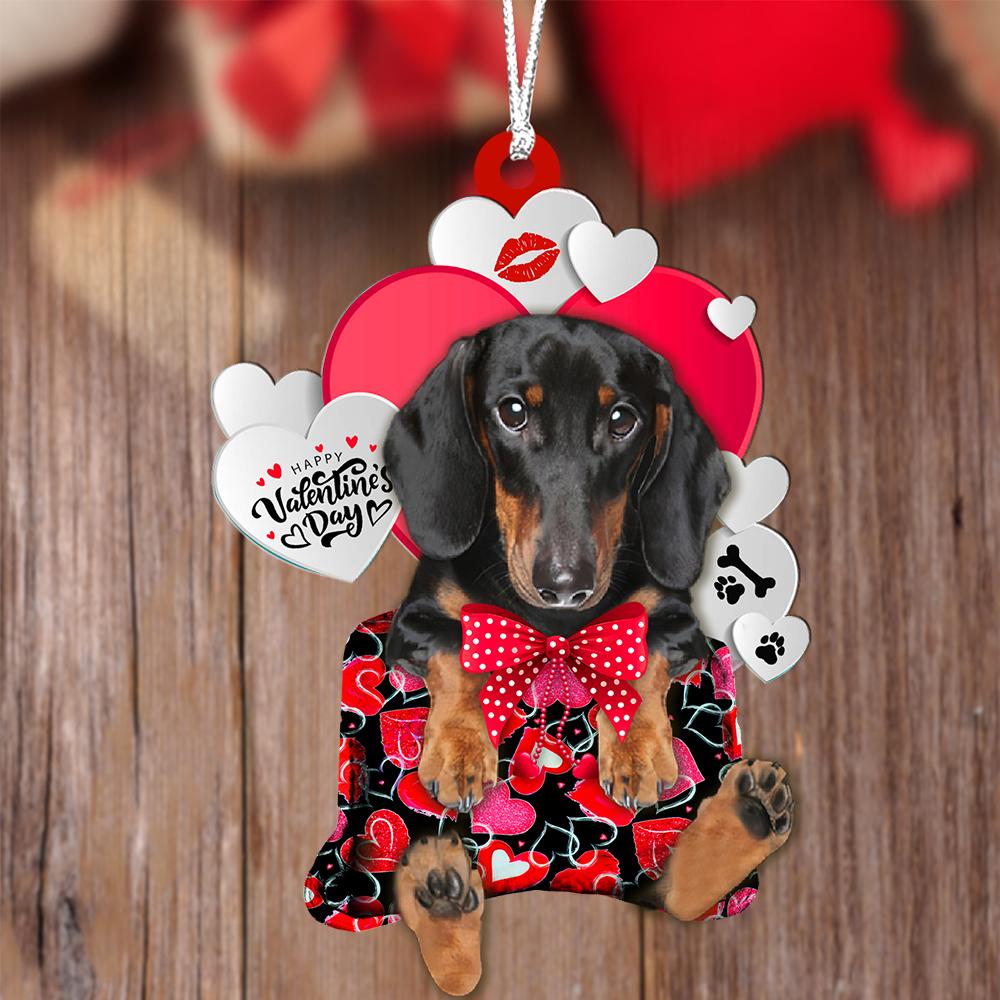 Dachshund1 Valentine's Day Sleeping Bag-Two Sides Ornament