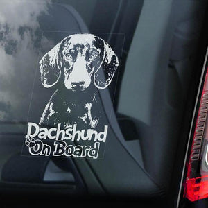 Dachshund1 on Board-Car Window Sticker-Dog Sign Decal