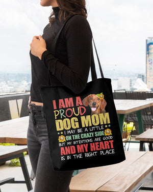 Dachshund 3-Right Place-Cloth Tote Bag