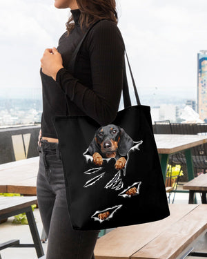 Cracks-Dachshund 3-Cloth Tote Bag