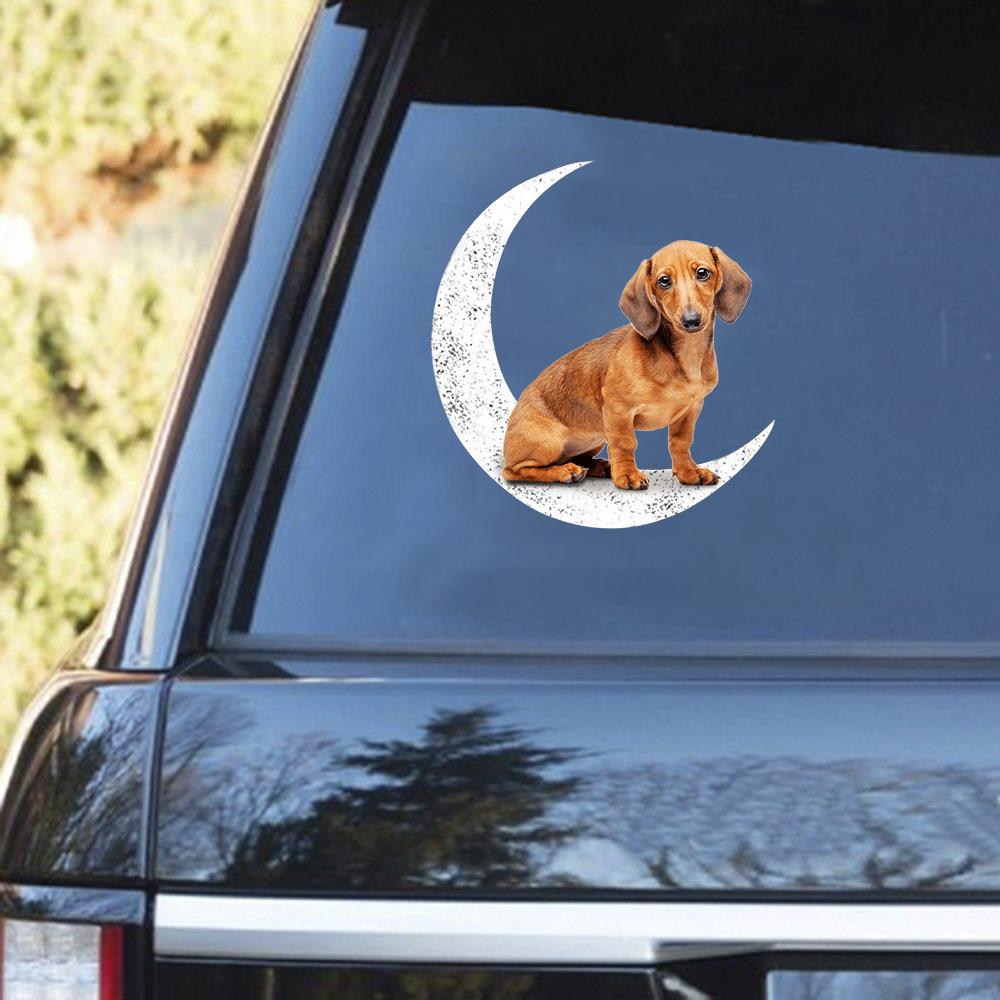 Dachshund 7-Sit On The Moon Decal