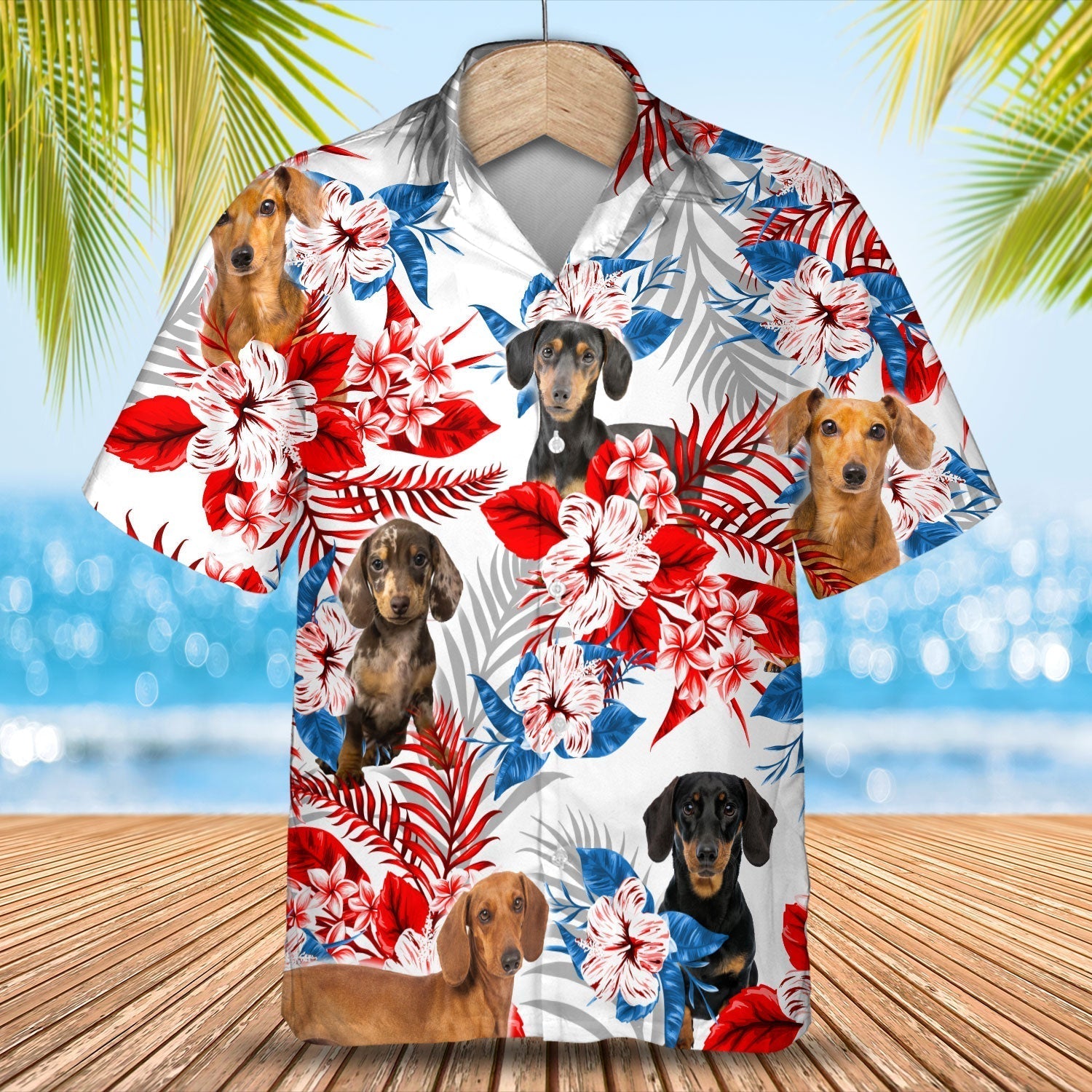 Dachshund American Flag Hawaiian Shirt