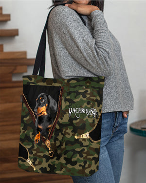 Dachshund Camo Cloth Tote Bag