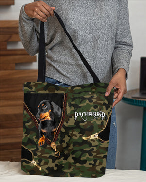 Dachshund Camo Cloth Tote Bag