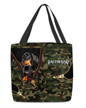 Dachshund Camo Cloth Tote Bag