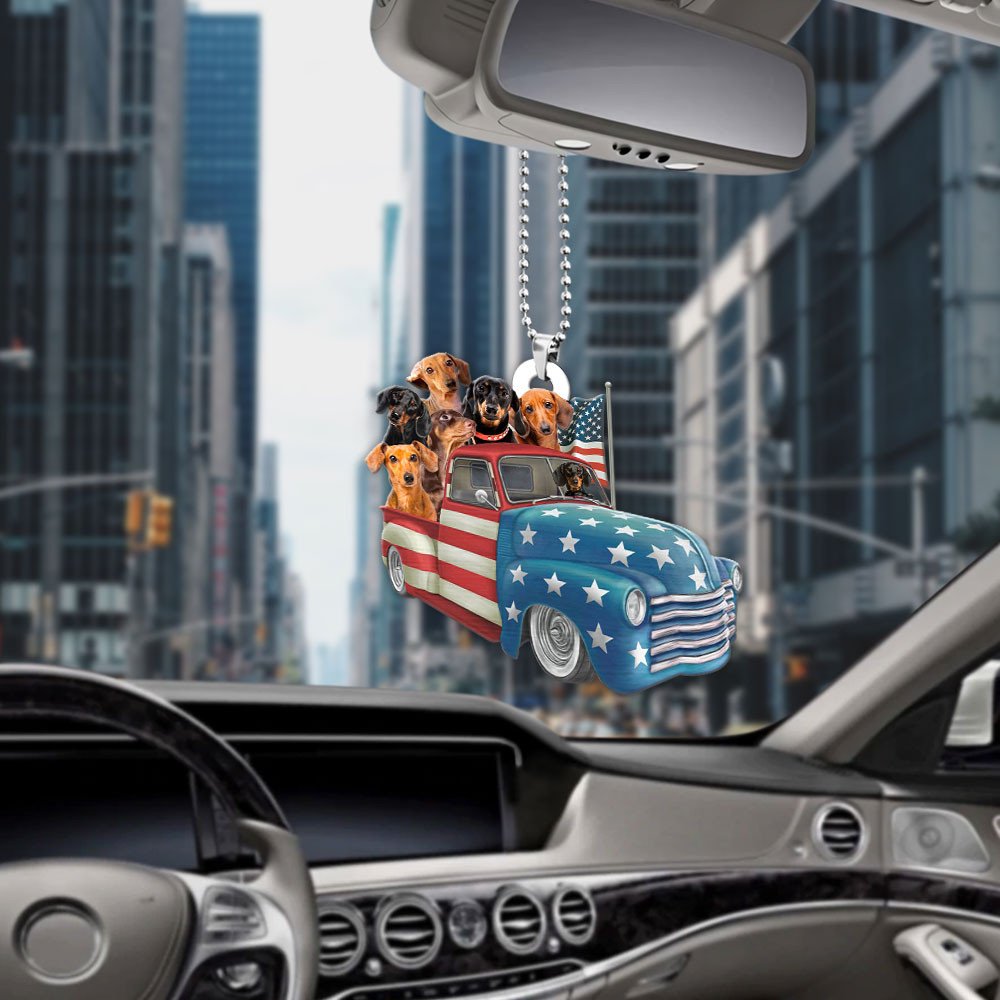 Dachshund Happy Independence Day Two Sides Ornament