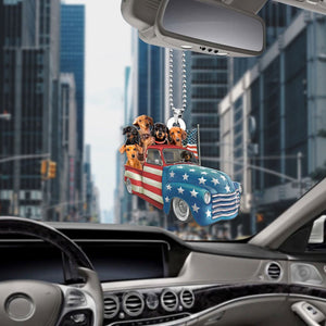 Dachshund Happy Independence Day Two Sides Ornament