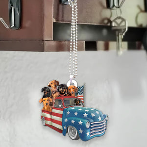 Dachshund Happy Independence Day Two Sides Ornament