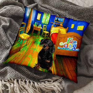 Dachshund In the Bedroom-Pillow Case