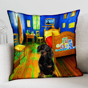 Dachshund In the Bedroom-Pillow Case