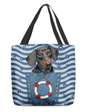 Dachshund On Board-Cloth Tote Bag