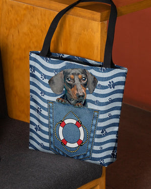 Dachshund On Board-Cloth Tote Bag