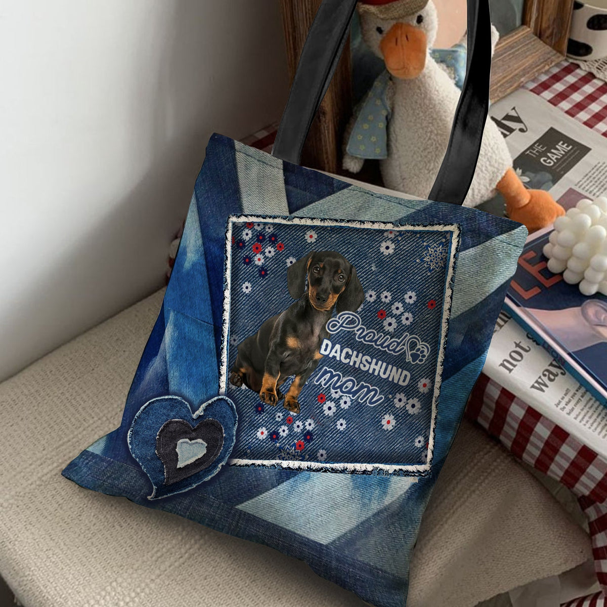 Dachshund Pround Mom2-Cloth Tote Bag
