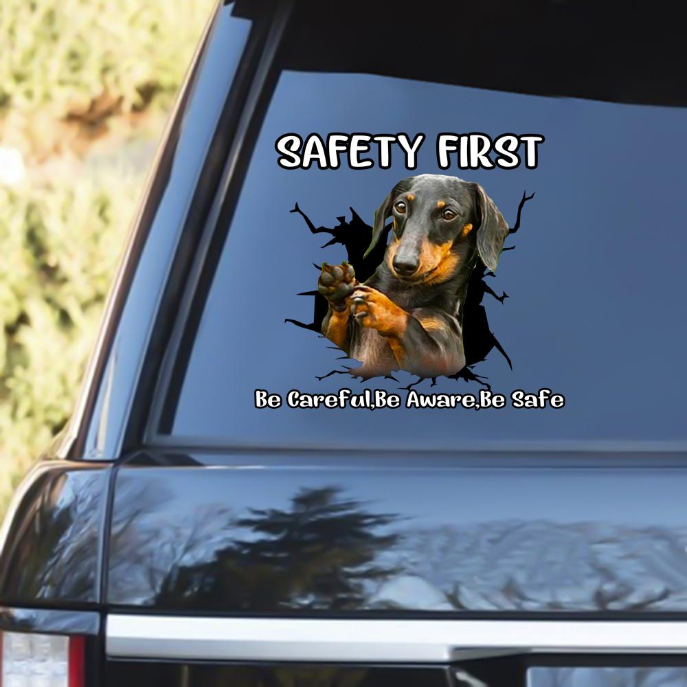 Dachshund Safety First Decal