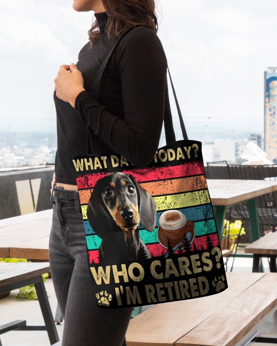 Dachshund Who Cares-Cloth Tote Bag