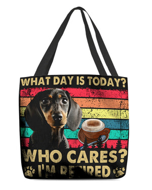 Dachshund Who Cares-Cloth Tote Bag