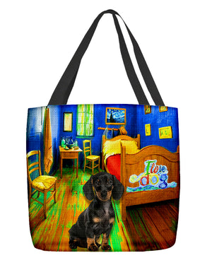 Dachshund (2) in the bedroom-Cloth Tote Bag