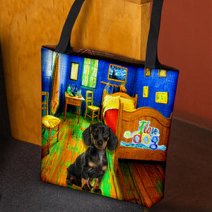 Dachshund (2) in the bedroom-Cloth Tote Bag