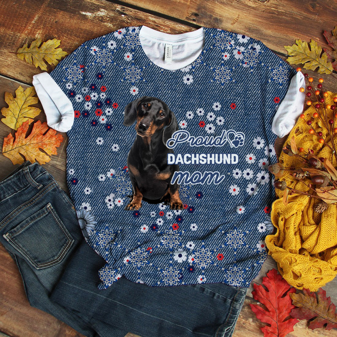 Dachshund (3)-Pround Mom T-shirt