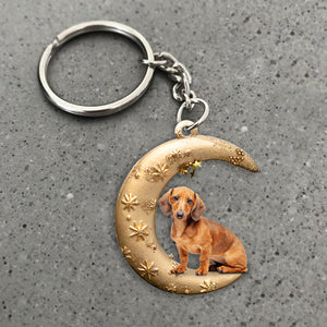 Dachshund (7)-Dog & Moon Flat Acrylic Keychain