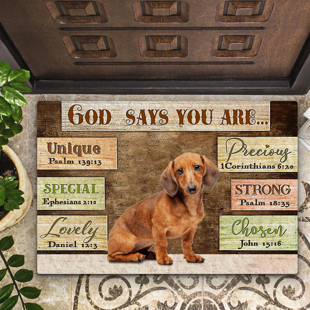 Dachshund  (7) God Says You Are Doormat