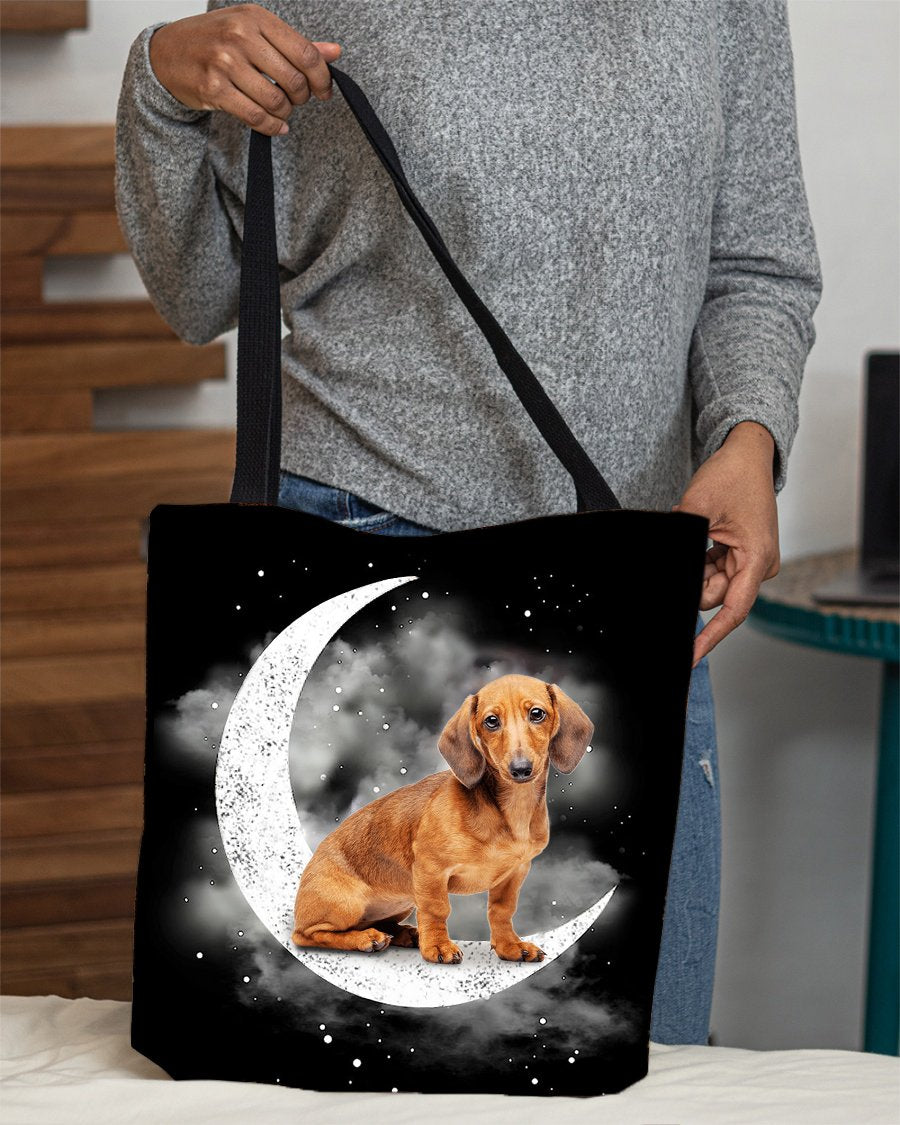 Dachshund (7) Sit On The Moon With Starts-Cloth Tote Bag