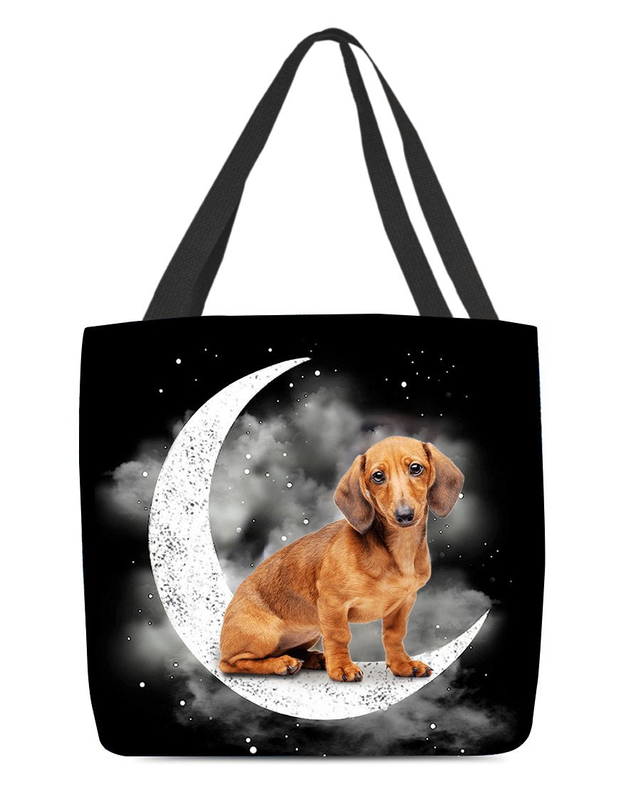 Dachshund (7) Sit On The Moon With Starts-Cloth Tote Bag