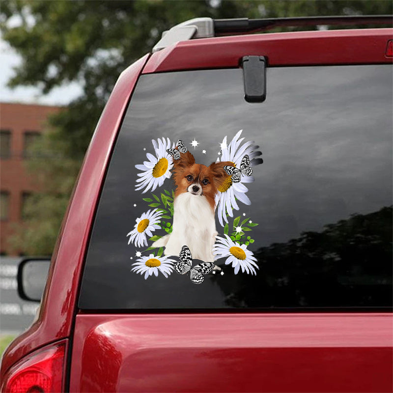 Papillon-Daisy flower CAR STICKER