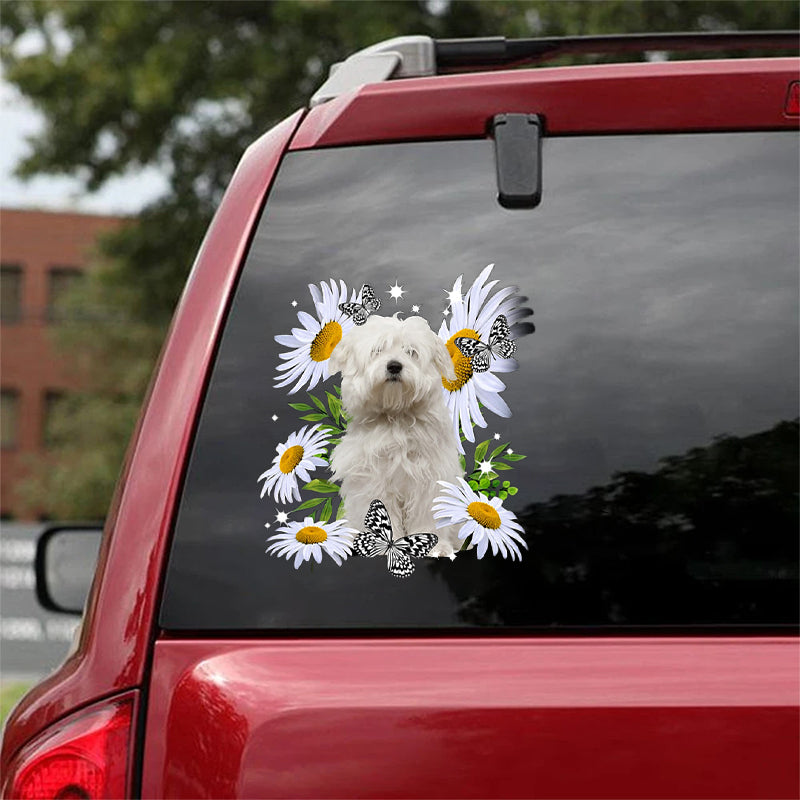 Coton De Tulear-Daisy flower CAR STICKER