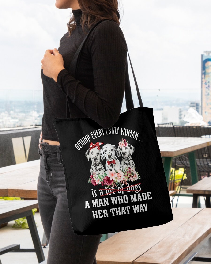 Dalmatian-Crazy Woman Cloth Tote Bag