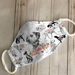 Dalmatian Floral Vintage EZ07 3006 Face Mask