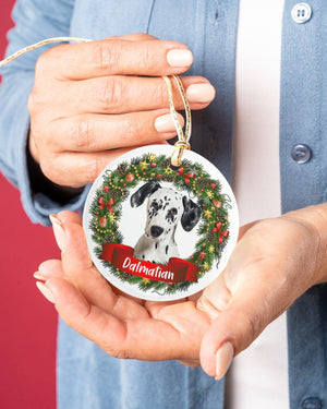 Dalmatian-Noel Circle-Two Sided Ornament